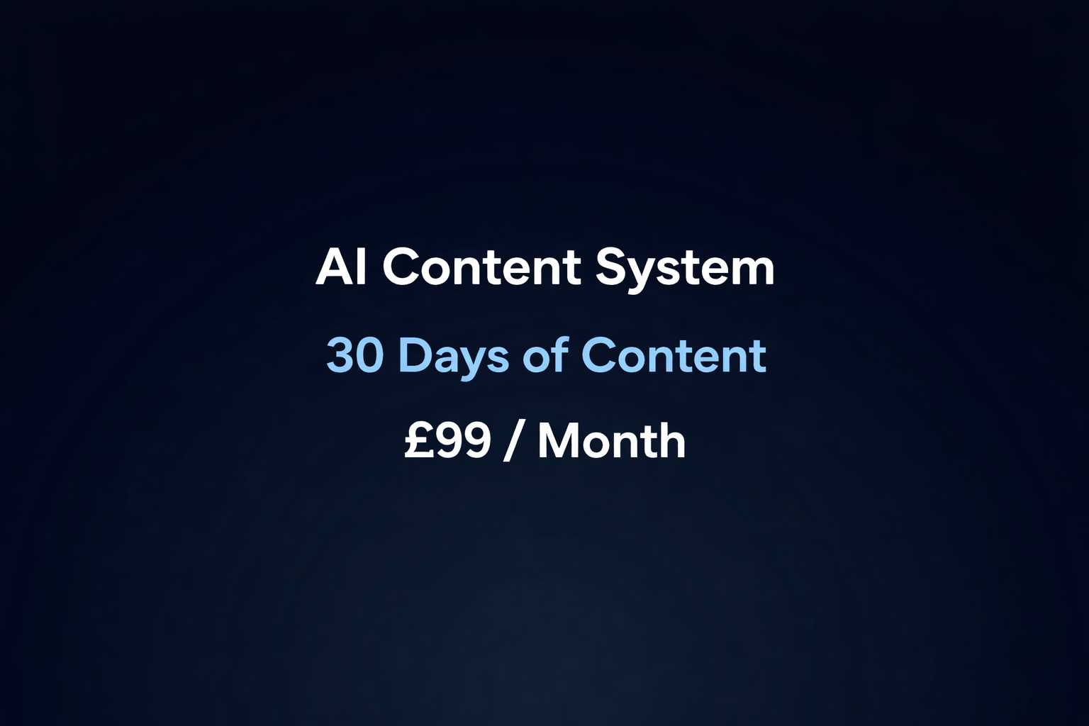 AI Content System – Monthly Plan
